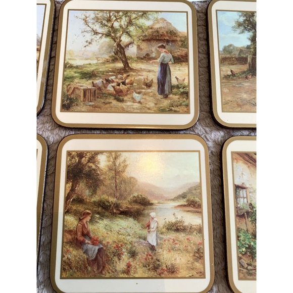 Pimpernel Country Life Cottage Coaster set of 6 gift - Picture 10 of 10